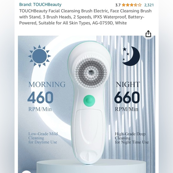 2/$25 TOUCH BEAUTY FACIAL CLEANSING BRUSH ELECTRIC - BRAND NEW IN THE BOX! - Picture 11 of 13